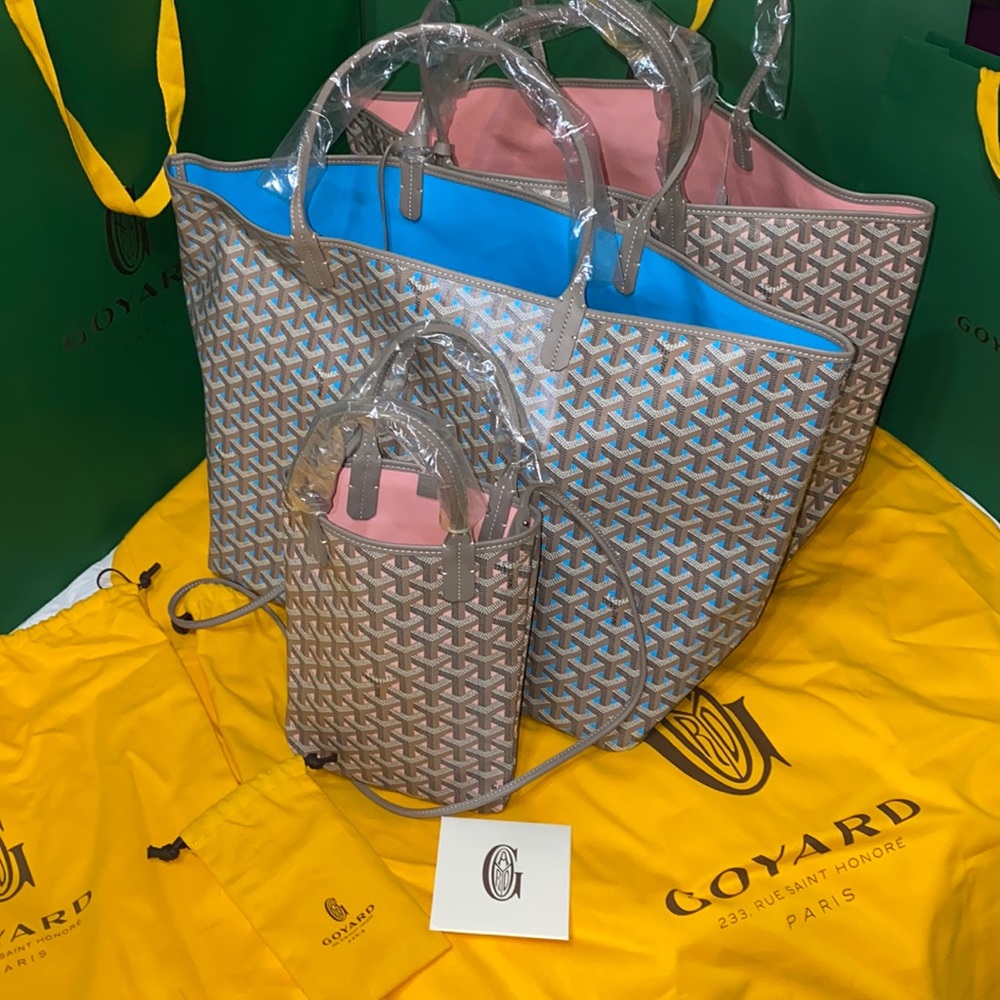 NEW GOYARD LIMITED EDITION Saint Louis Claire Voie GM Tote bag Turq/Grege - Picture 15 of 17